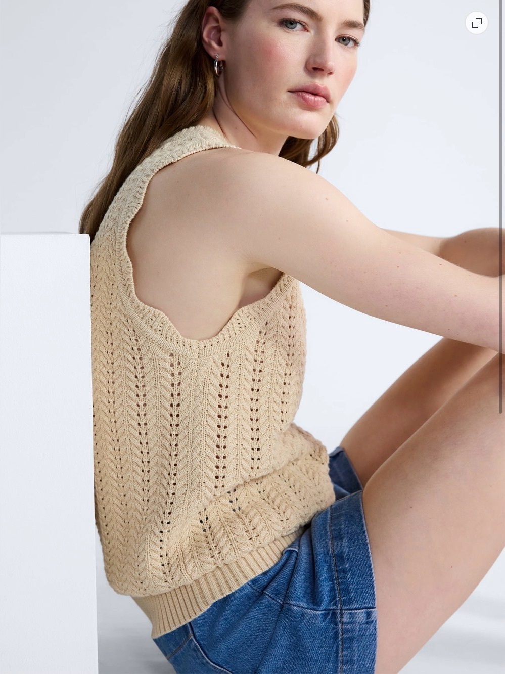 Free Assembly Women’s Crochet Cotton Racerback Tank Top